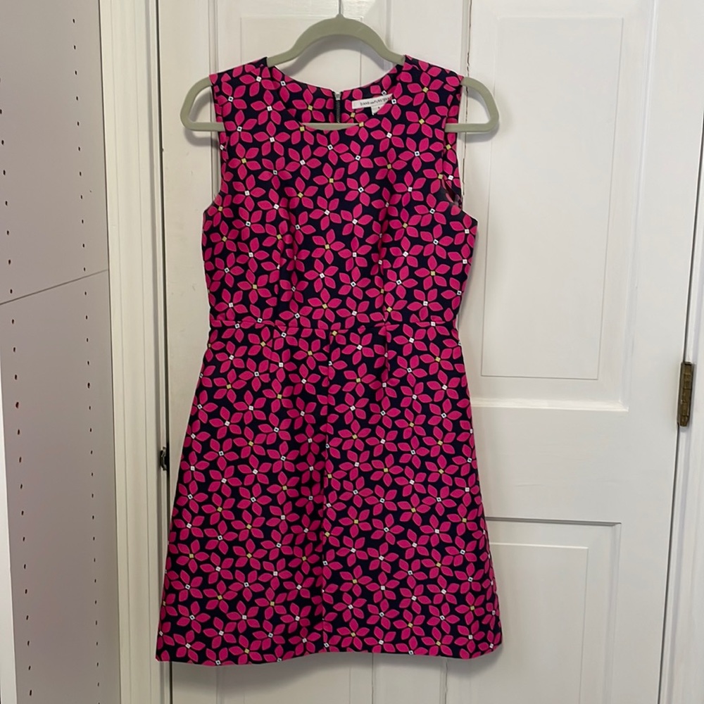 Diane von Furstenberg pink and navy floral dress